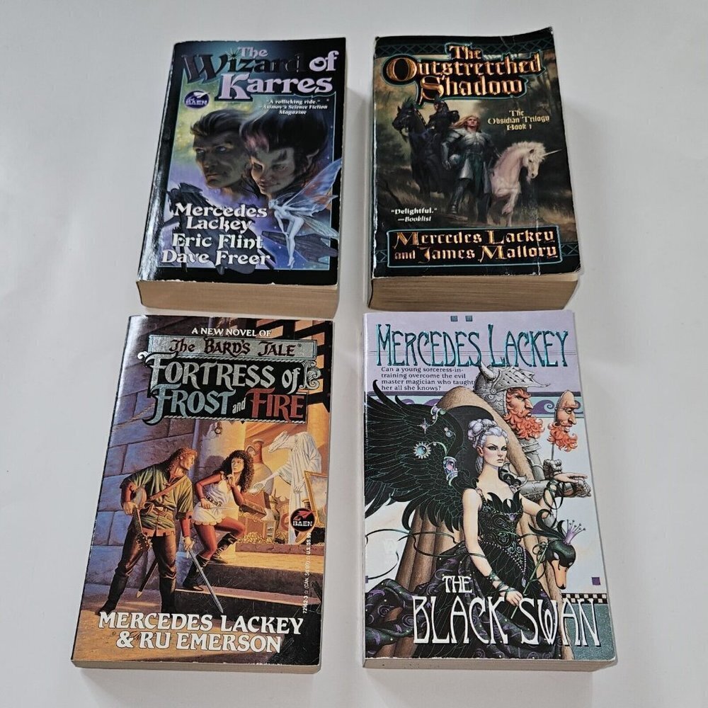 4 Mercedes Lackey Paperback Book Mixed Lot Wizard Karres Shadow Frost Fire Swan